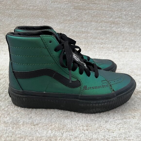 Vans x Harry Potter Sk8-Hi Dark Arts Morsmordre Sneakers Shoes 6.5 Green Black - Picture 4 of 11